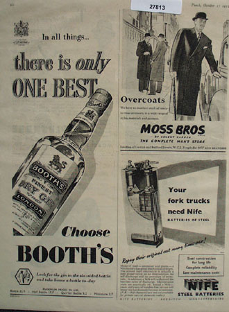Booths Gin There Is Only One Best Ad 1952