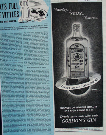 Gordons gin Yesterday Today Tomorrow Ad 1945