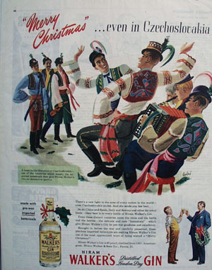 Hiram Walkers Gin Christmas Ad 1945