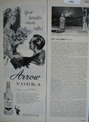 Arrow Vodka Light As a Bubble Ad 1960