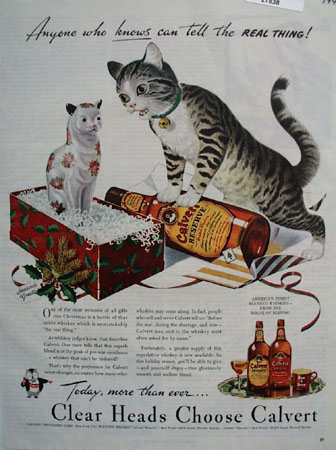 Calvert Whiskey Christmas Ad 1944