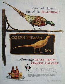 Calvert Whiskey Golden Pheasant Inn Ad 1945