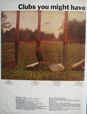 Canadian Mist Whiskey And Golf Clubs Ad 1966