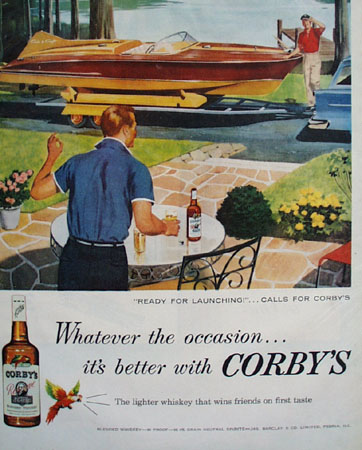 Corbys Whiskey Ready For Launching Ad 1957
