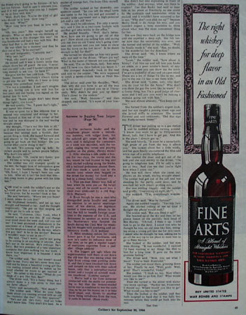 Fine Arts Whisky For Deep Flavor Ad 1944
