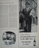 Fleischmanns Man On Street Big Bottle Ad 1959