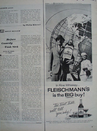 Fleischmanns Man Woman World Globe Ad 1964