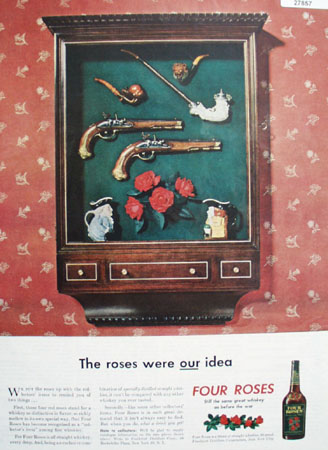 Four Roses Whiskey And Shadow Box Ad 1946