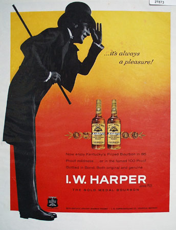 I W Harper Bourbon Always A Pleasure Ad 1960