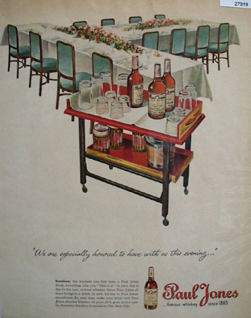 Paul Jones Whiskey Especially Honored Ad 1945