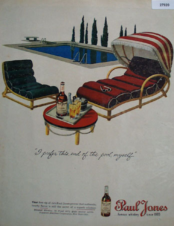 Paul Jones Whiskey Prefer End Of Pool Ad 1945