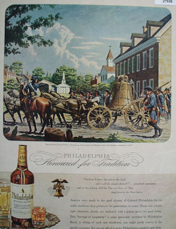 Philadelphia Whisky Moving Liberty Bell Ad 1944