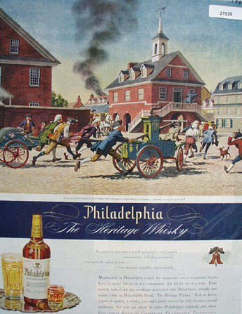 Philadelphia Whisky Volunteer Fire Co Ad 1945