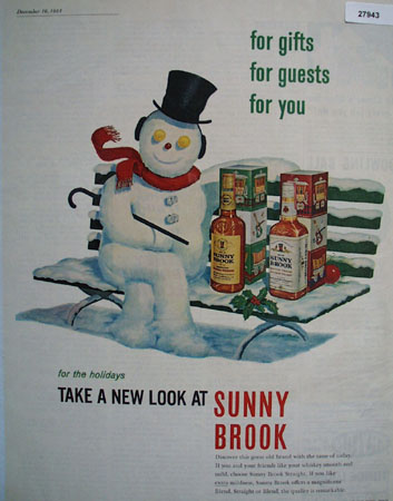 Sunny Brook Christmas Snowman Ad 1961
