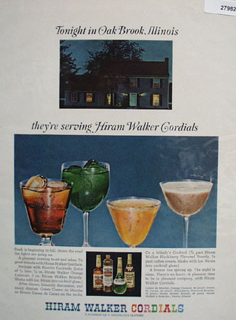 Hiram Walker And Oak Brook Illinois Ad 1965