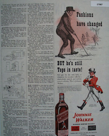 Johnnie Walker Whisky Fashion Has Changed Ad 1944