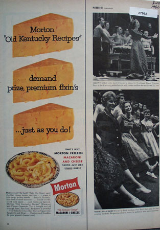 Morton Macaroni Cheese Kentucky Recipes Ad 1960