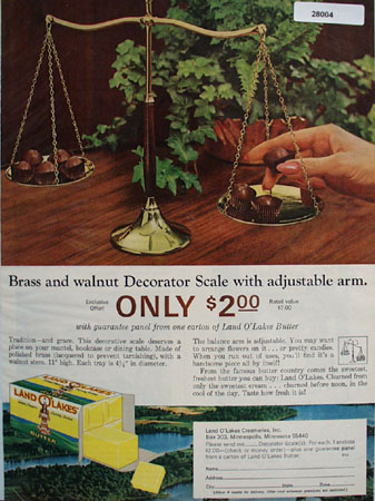 Land O Lakes Butter And Decorator Scale Ad 1965