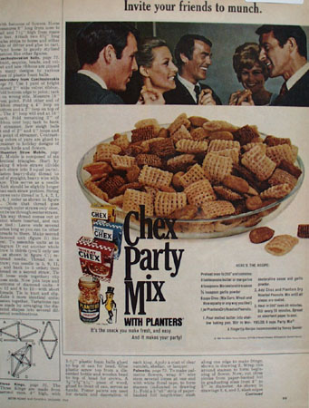 Chex Party Mix With Planters Peanuts Ad 1968