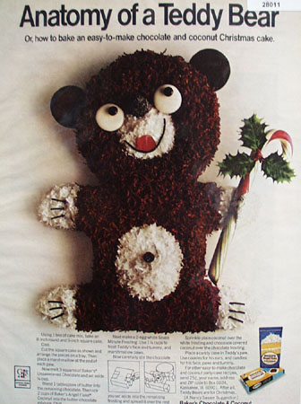 Bakers Chocolate Teddy Bear Ad 1968