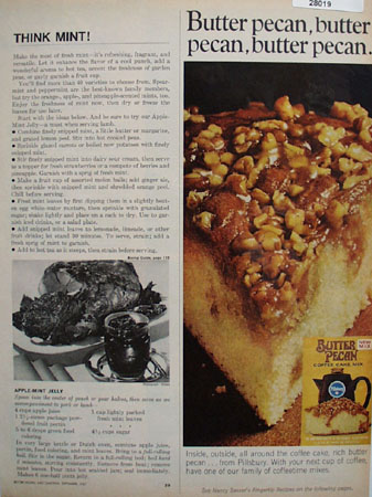 Pillsbury Butter Pecan Coffee Cake Mix Ad 1967