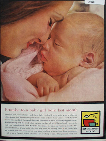 General Food Kitchens Promise To Baby Girl Ad 1961
