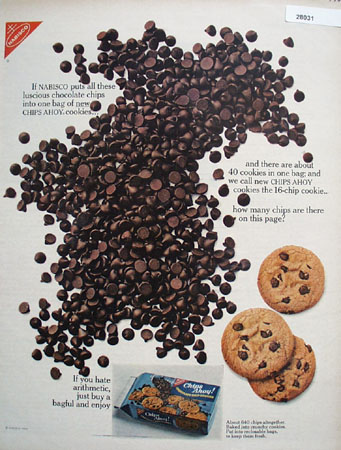 Chips Ahoy Cookies How Many Chips On Page Ad 1966