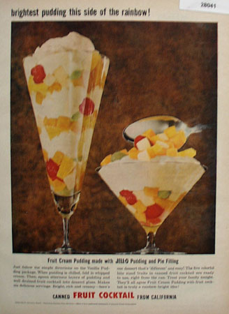 Jell O Pudding And Fruit Cocktail Ad 1958