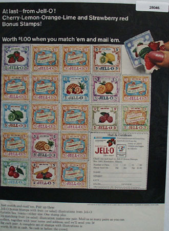Jell O Bonus Stamps Ad 1965