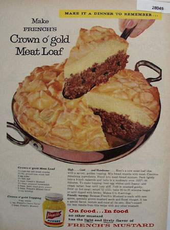 French Mustard And Crown O Gold Meat Loaf Ad 1958