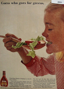 Wish Bone Salad Dressing Goes For Greens Ad 1964