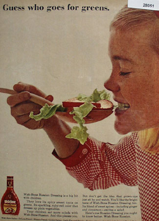 Wish Bone Salad Dressing Goes For Greens Ad 1964