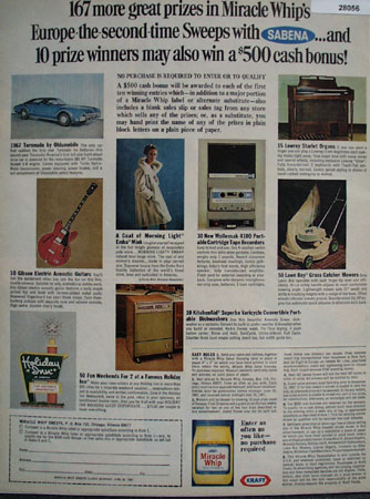 Miracle Whip Prize Giveaway Contest Ad 1967