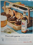 A 1 Sauce And Pabst Blue Ribbon Beer Humdingers Ad 1957