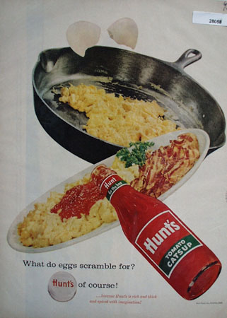 Hunts Catsup And Scrambled Eggs Ad 1958