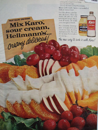 Hellmanns Mayonnaise And Karo Syrup Ad 1967