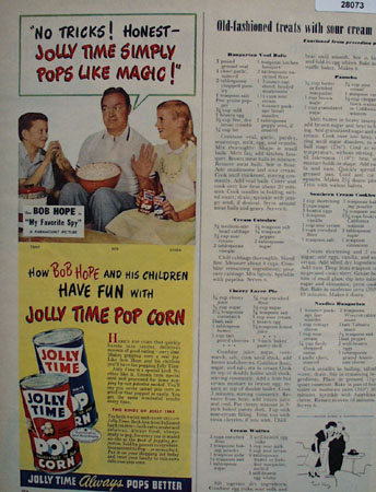 Jolly Time Pop Corn And Bob Hope Ad 1951