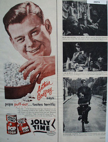 Jolly Time Pop Corn And Arthur Godfrey Ad 1956