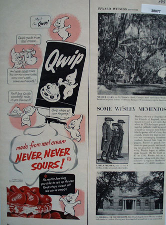 Qwip Made From Real Cream Ad 1954