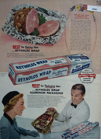 Reynolds Wrap Best For Baking Ham Ad 1957