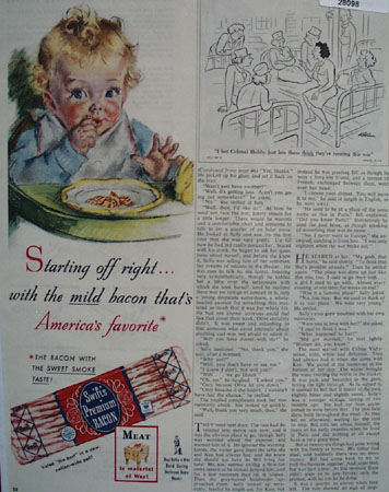 Swifts Premium Bacon Starting Off Right Ad 1944