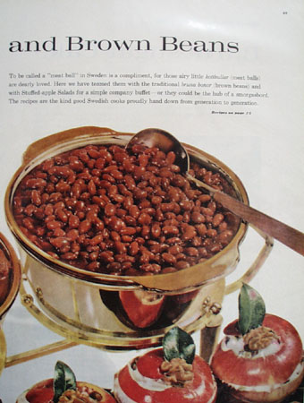 Swedish Meat Balls and Brown Beans Recipes 1961
