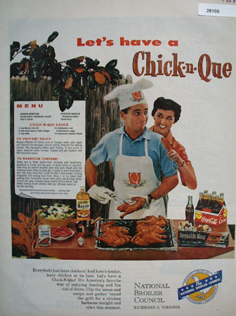 National Broiler Council Lets Have Chick N Que Ad 1958