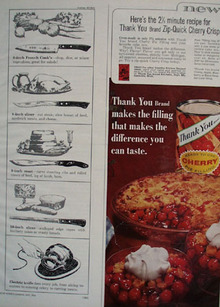 Thank You Pie Filling 2 1/2 Minute Recipe Ad 1960s