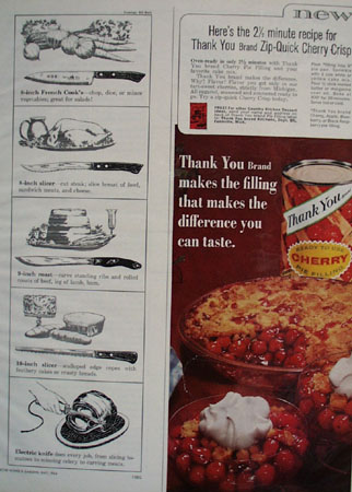 Thank You Pie Filling 2 1/2 Minute Recipe Ad 1960s
