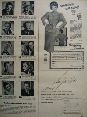 Top Money Movie Stars of 1947 Ad