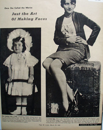 Claudette Colbert Article and Pictures 1938