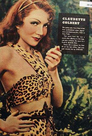 Claudette Colbert In Leopard Suit 1938