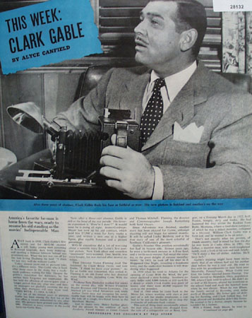 Clark Gable Picture and Article 1946