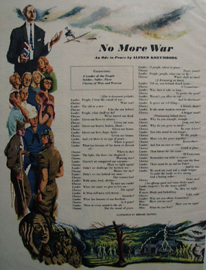 No More War by Alfred Kreymborg Ode 1948